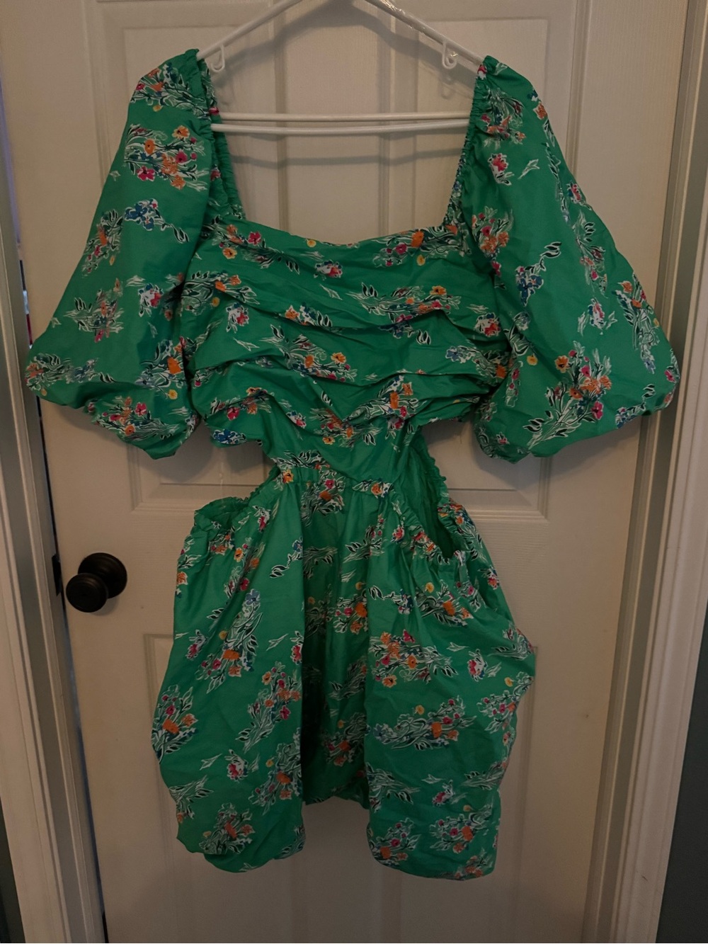 a new day Green Floral Smocked Top
